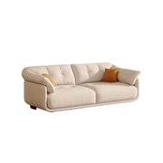LUXORA S1322 220cm Length Microfiber Leather Fabric Sofa Solid Wood Frame