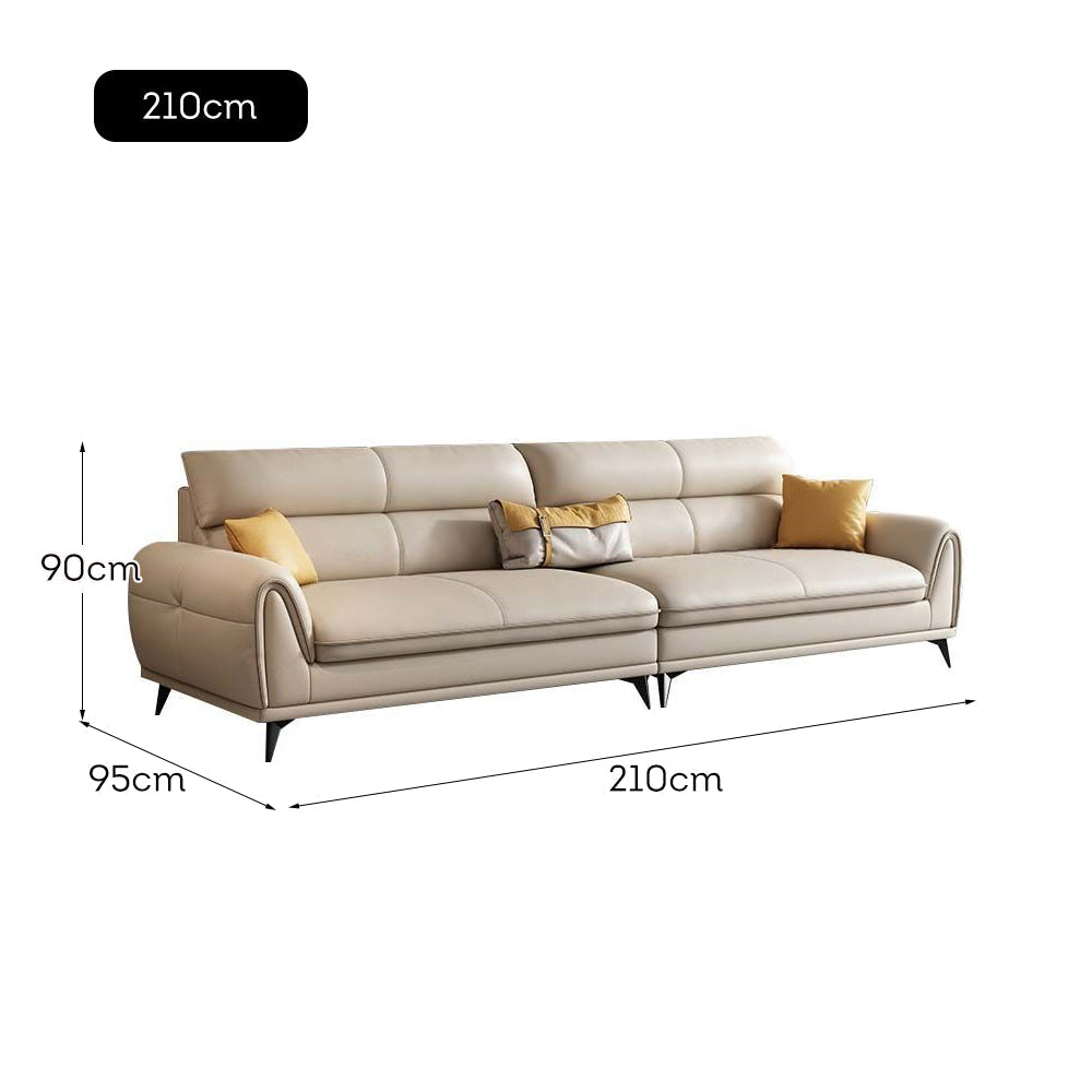 LUXORA S1341 170/210cm Length Microfiber Leather Fabric Sofa Solid Wood Frame