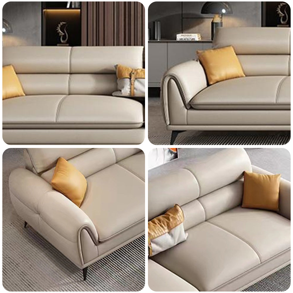 LUXORA S1341 170/210cm Length Microfiber Leather Fabric Sofa Solid Wood Frame