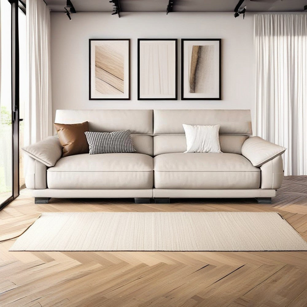 LUXORA S1371 250/280cm Length Faux Leather Sofa Solid Wood Frame