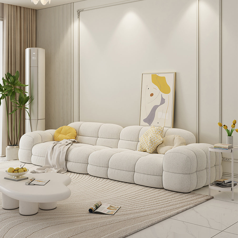 LUXORA S1380 Fashionable Minimalist Style Solid Wood Sofa 230cm Teddy Fabric