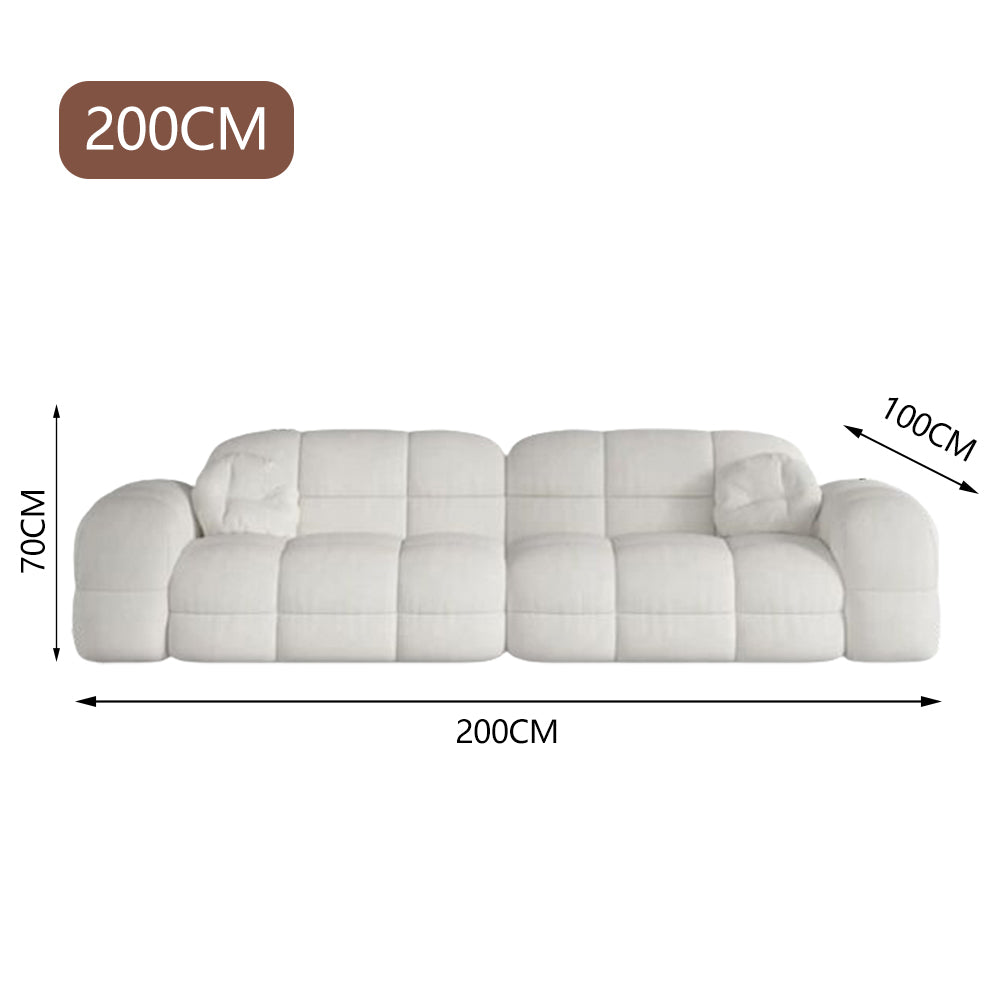 LUXORA S1380 Fashionable Minimalist Style Solid Wood Sofa 230cm Teddy Fabric