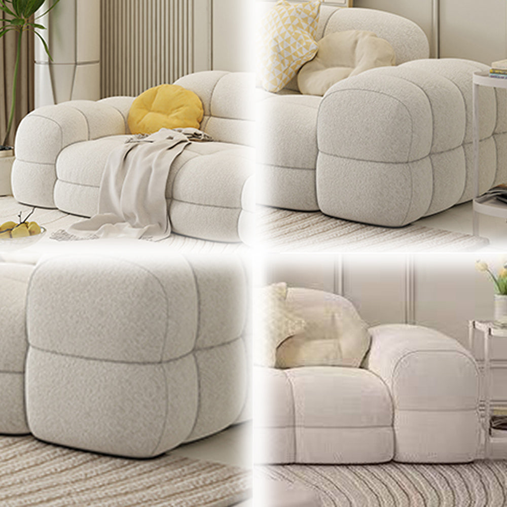 LUXORA S1380 Fashionable Minimalist Style Solid Wood Sofa 230cm Teddy Fabric