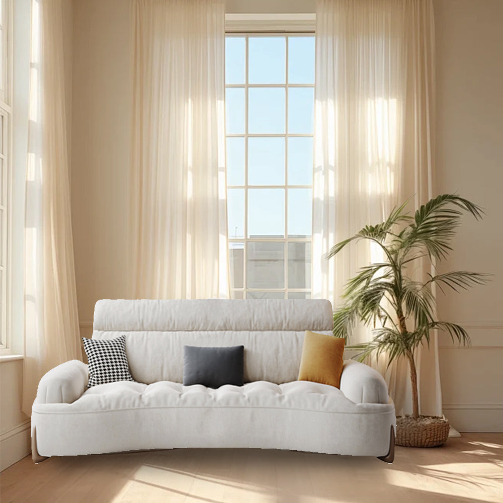 LUXORA S1385 Fashionable Minimalist Style Solid Wood Sofa 170-210cm High-Tech Fabric