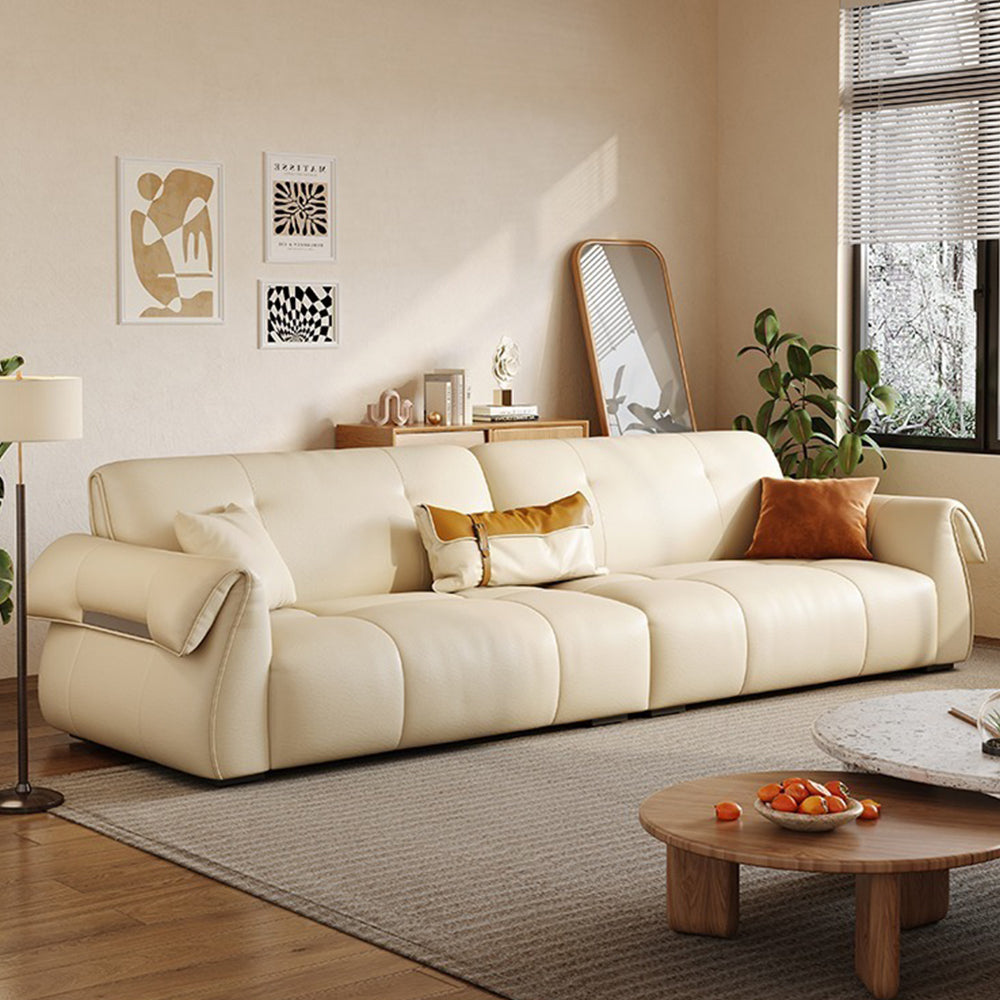 LUXORA S1408 220/250cm Length Microfiber Leather Fabric Sofa Solid Wood Frame