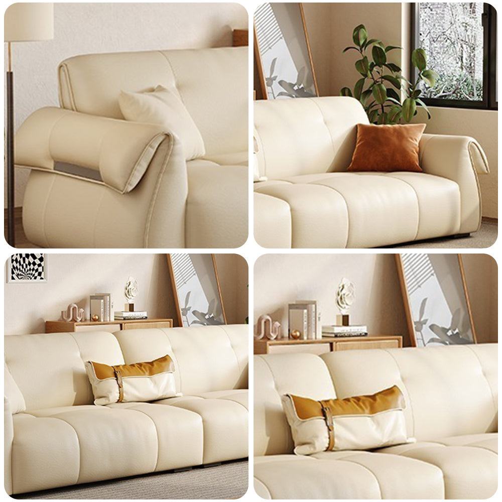 LUXORA S1408 220/250cm Length Microfiber Leather Fabric Sofa Solid Wood Frame