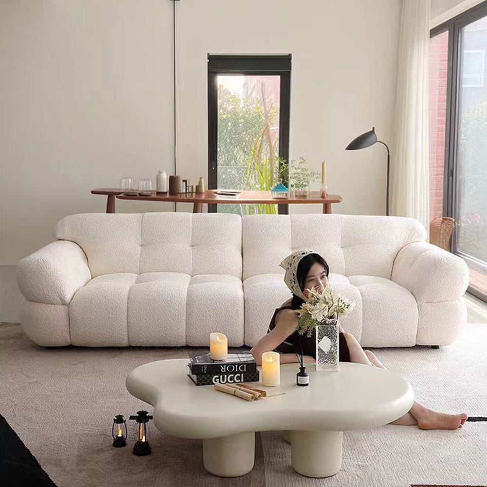 LUXORA S1470 Fashionable Minimalist Style Solid Wood Sofa 220-240cm Lambswool Fabric