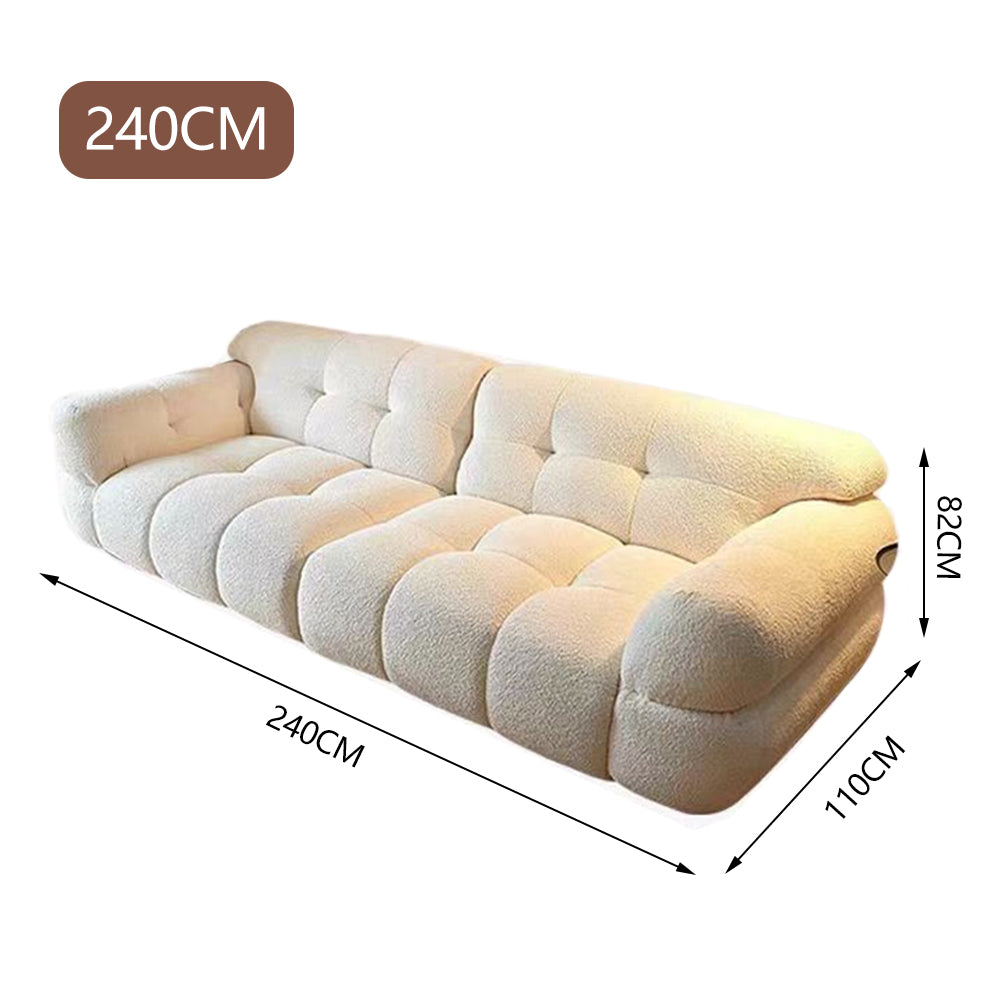 LUXORA S1470 Fashionable Minimalist Style Solid Wood Sofa 220-240cm Lambswool Fabric
