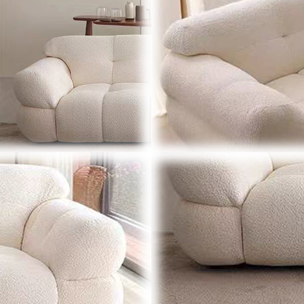 LUXORA S1470 Fashionable Minimalist Style Solid Wood Sofa 220-240cm Lambswool Fabric