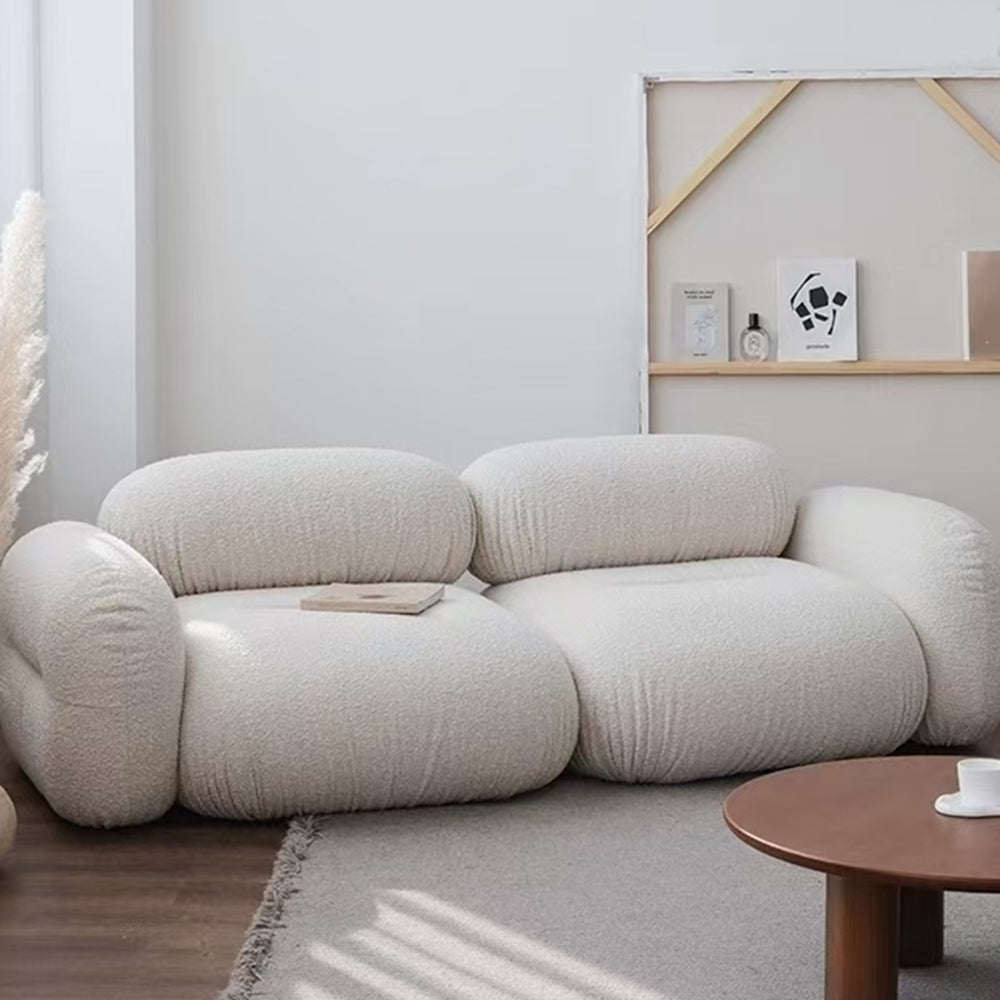 LUXORA S1491 Fashionable Minimalist Style Solid Wood Sofa 210-240cm Teddy Fabric