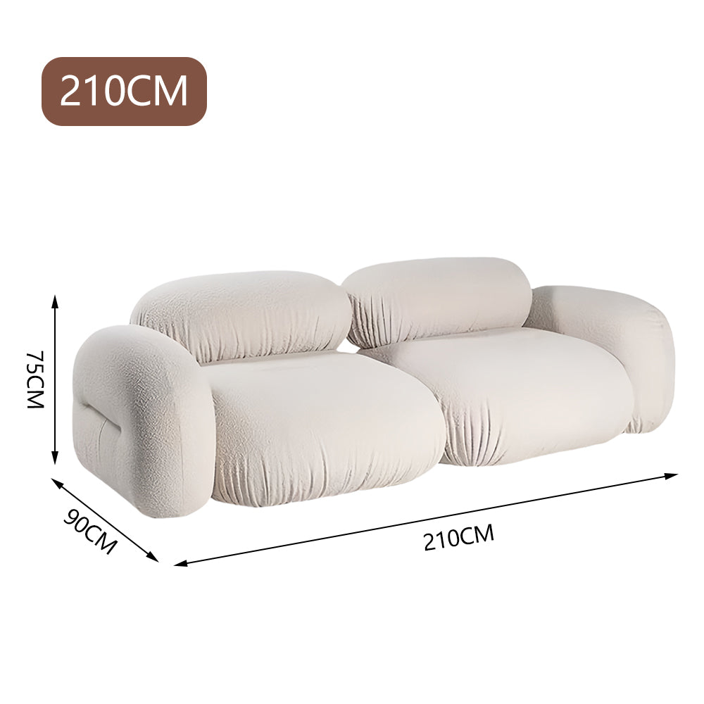 LUXORA S1491 Fashionable Minimalist Style Solid Wood Sofa 210-240cm Teddy Fabric