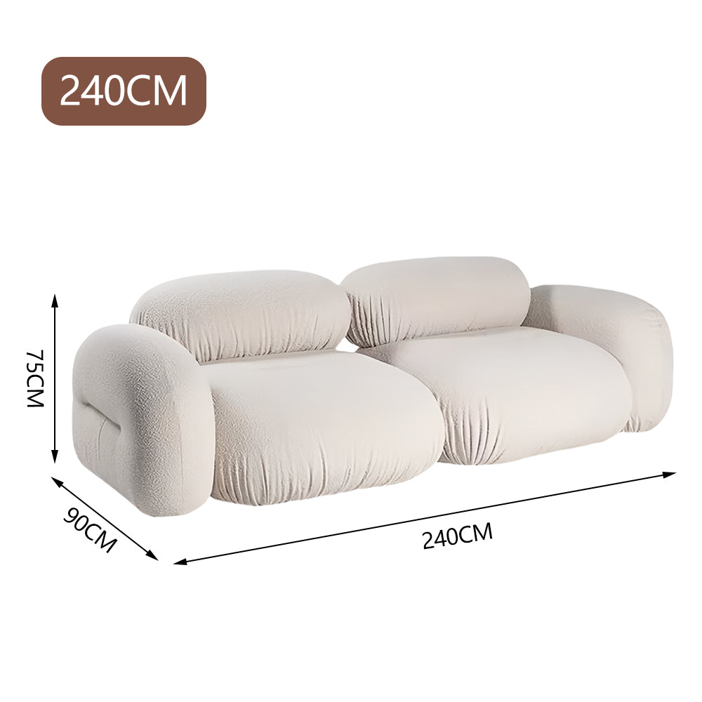 LUXORA S1491 Fashionable Minimalist Style Solid Wood Sofa 210-240cm Teddy Fabric