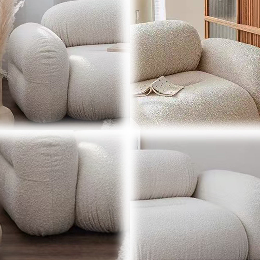 LUXORA S1491 Fashionable Minimalist Style Solid Wood Sofa 210-240cm Teddy Fabric