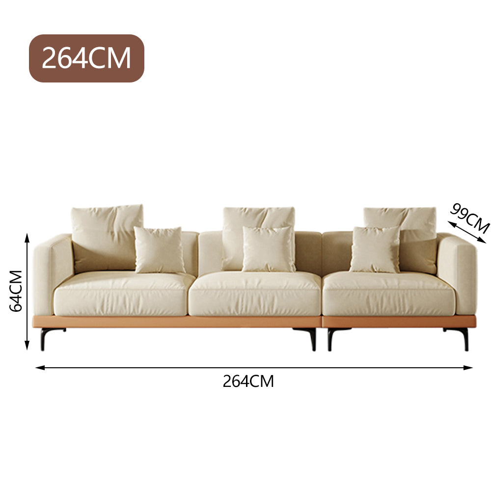 LUXORA S1536 Fashionable Minimalist Style Solid Wood Sofa 210-240cm Matte Fabric