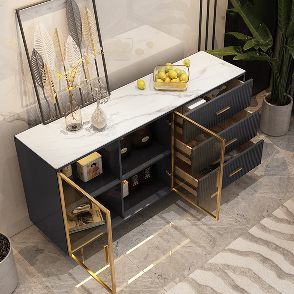 LUXORA SC1002 120/150CM Modern Simple Rock Slab Countertop Dining Sideboard