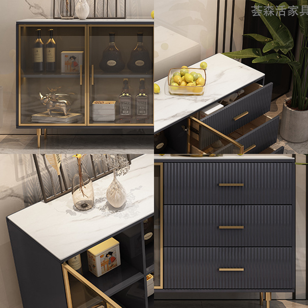 LUXORA SC1002 120/150CM Modern Simple Rock Slab Countertop Dining Sideboard