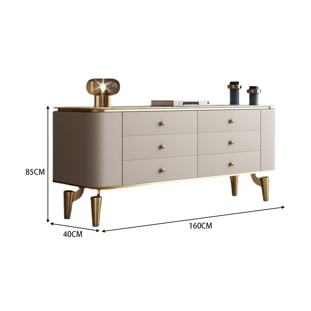 LUXORA SC1014 140/160CM Modern Simple Rock Slab Countertop Dining Sideboard