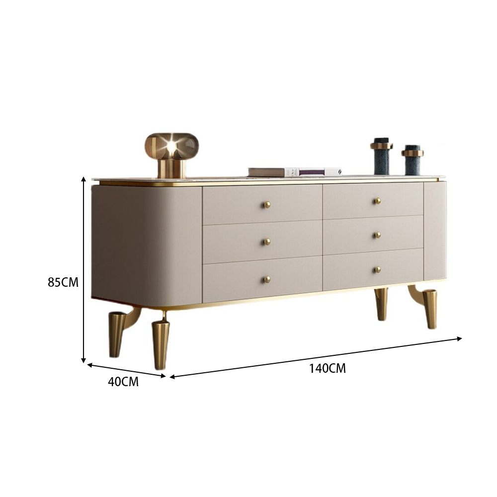 LUXORA SC1014 140/160CM Modern Simple Rock Slab Countertop Dining Sideboard