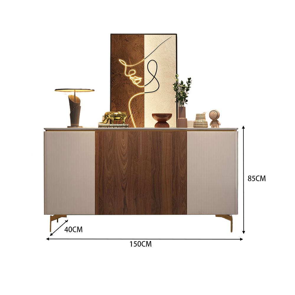 LUXORA SC1018 120/150CM Light Luxury Style Solid Wood Dining Sideboard