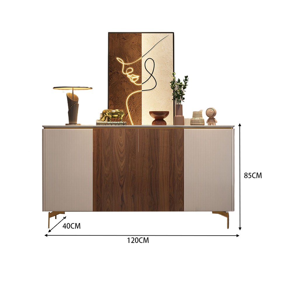 LUXORA SC1018 120/150CM Light Luxury Style Solid Wood Dining Sideboard
