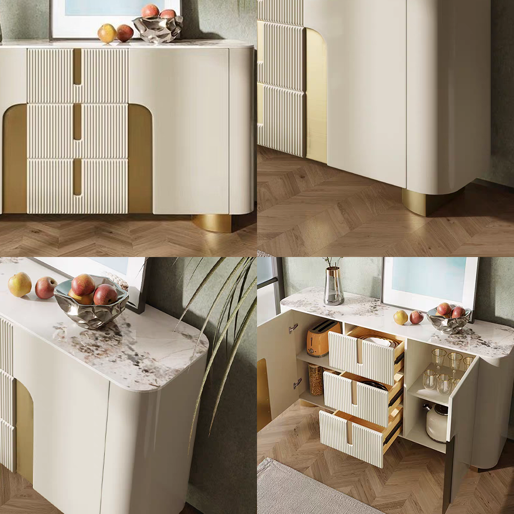 LUXORA SC1027 150CM Modern Minimalist Rock Slab Countertop Dining Sideboard