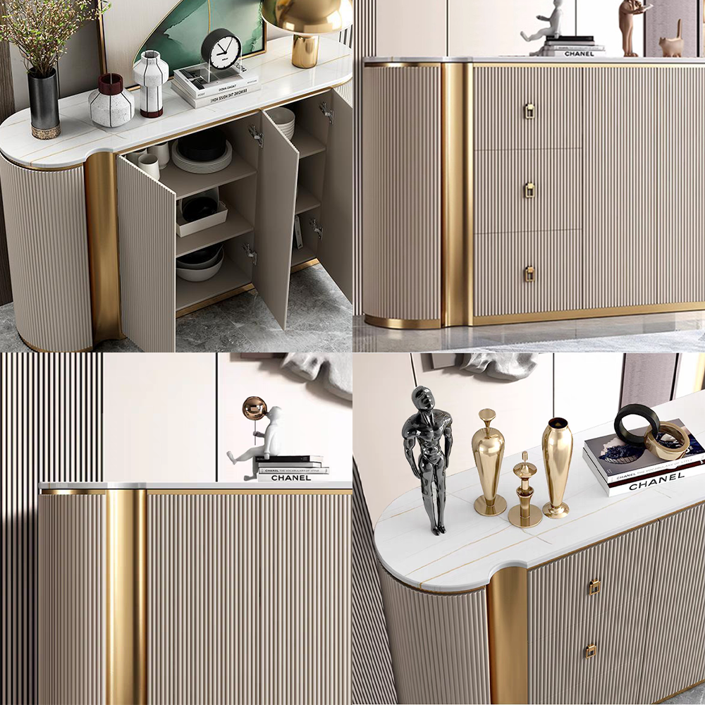 LUXORA SC1030 150CM Light luxury Style Rock Slate Countertop Sideboard