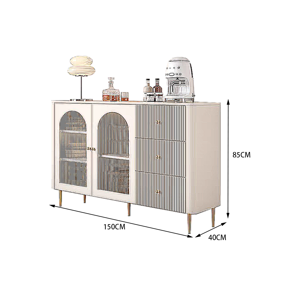 LUXORA SC1037 150CM Modern Simple Cream Style Dining Sideboard
