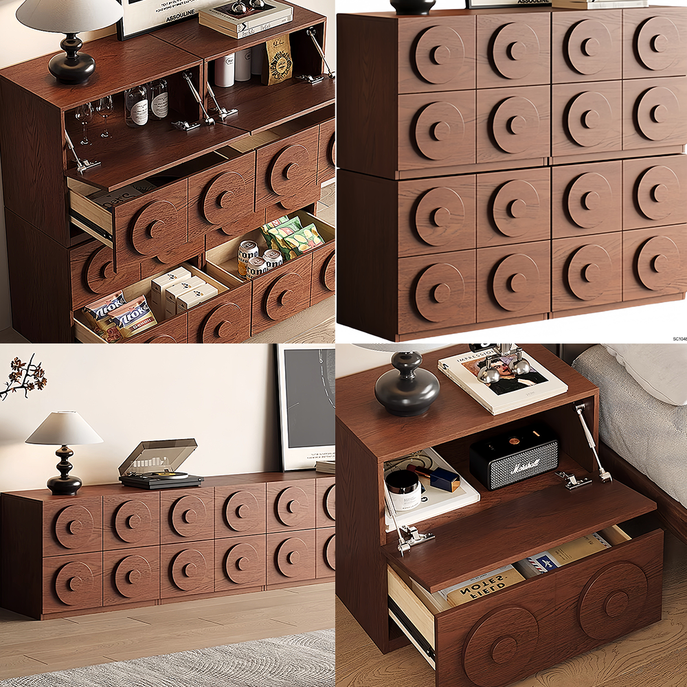 LIVARA SC1048 58CM Solid Wood Combination Multifunctional Sideboard