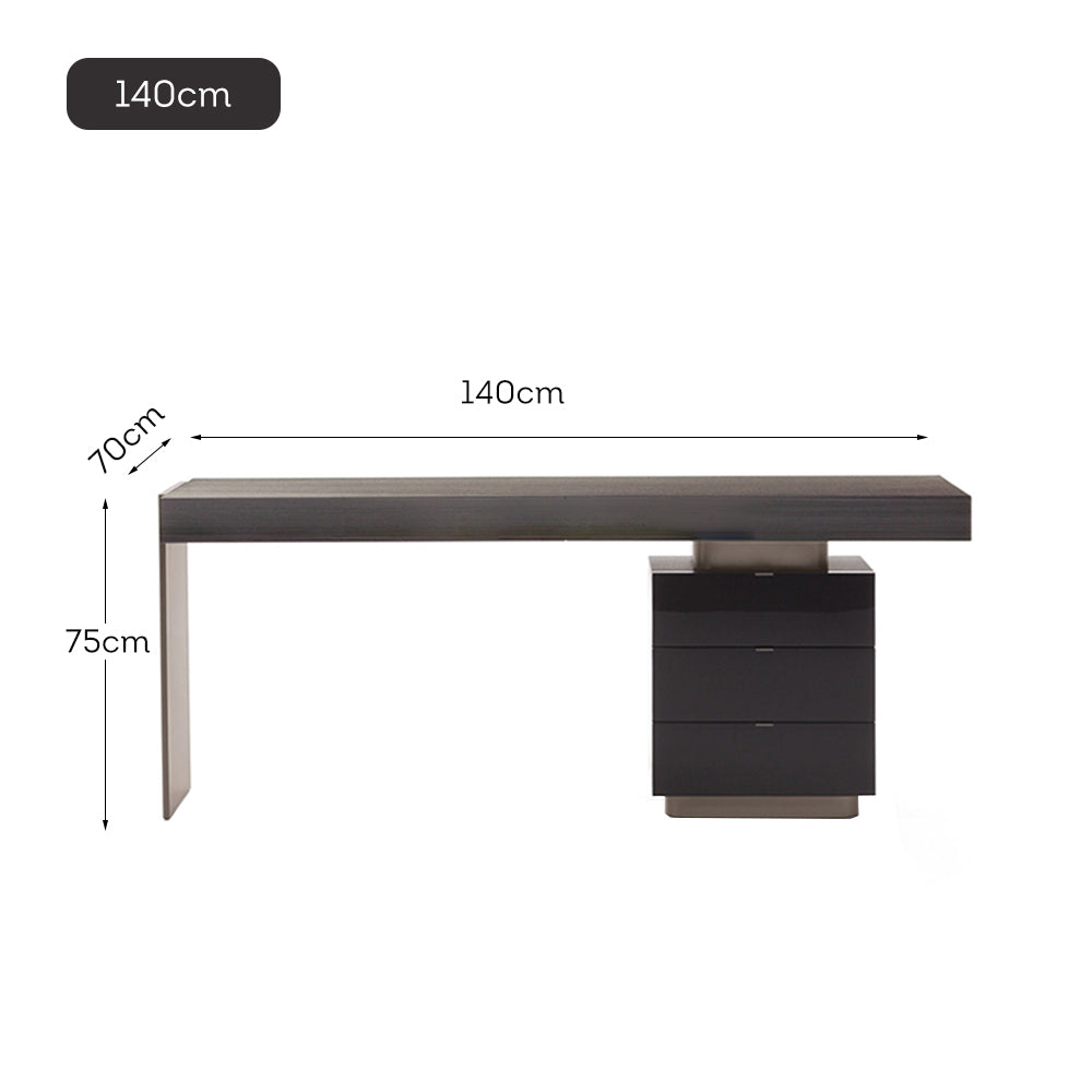 LUXORA WD1001 140/160/180/200cm Length Office Desk With Storage Cabinet Stainless Steel Legs