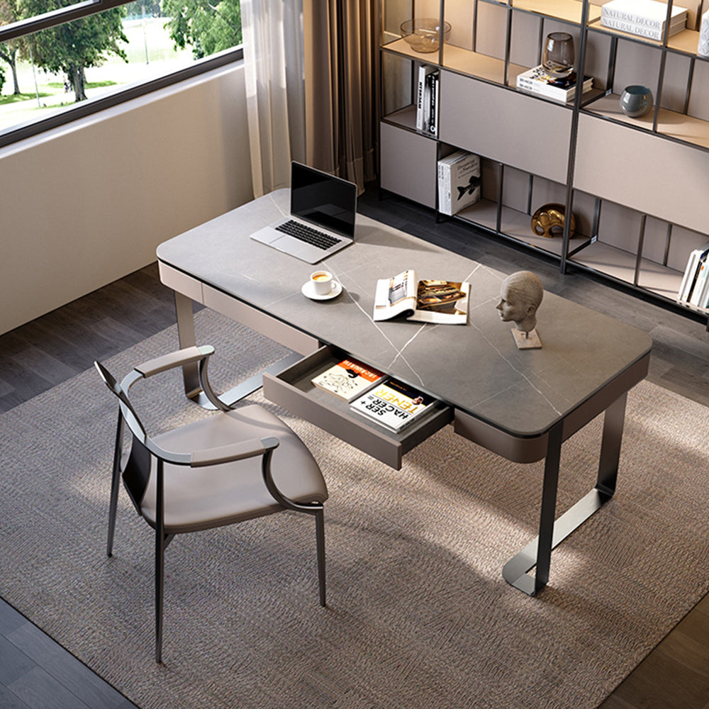 LUXORA WD1008 140/160/180cm Length Office Desk Sintered Stone Tabletop