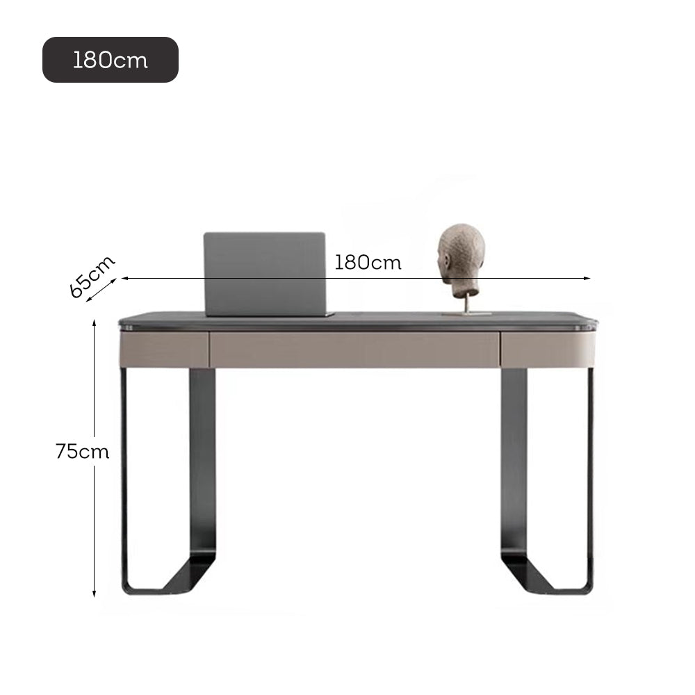 LUXORA WD1008 140/160/180cm Length Office Desk Sintered Stone Tabletop