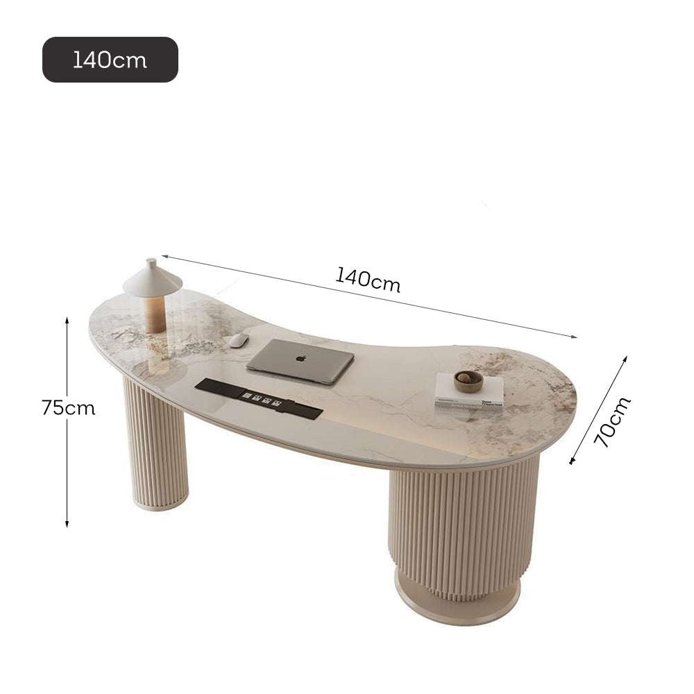 LUXORA WD1013 140/160/180cm Length Office Desk Sintered Stone Tabletop