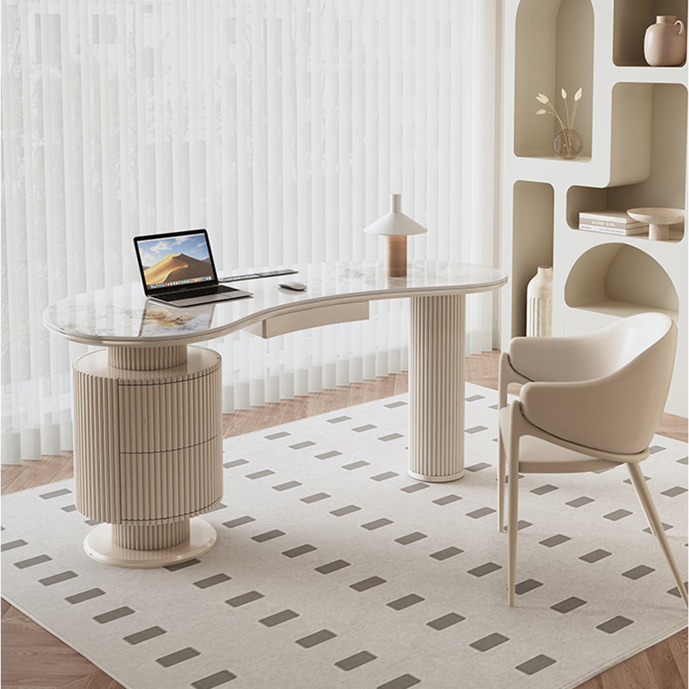 LUXORA WD1013 140/160/180cm Length Office Desk Sintered Stone Tabletop