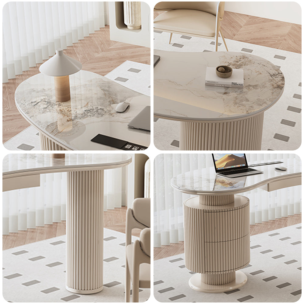 LUXORA WD1013 140/160/180cm Length Office Desk Sintered Stone Tabletop