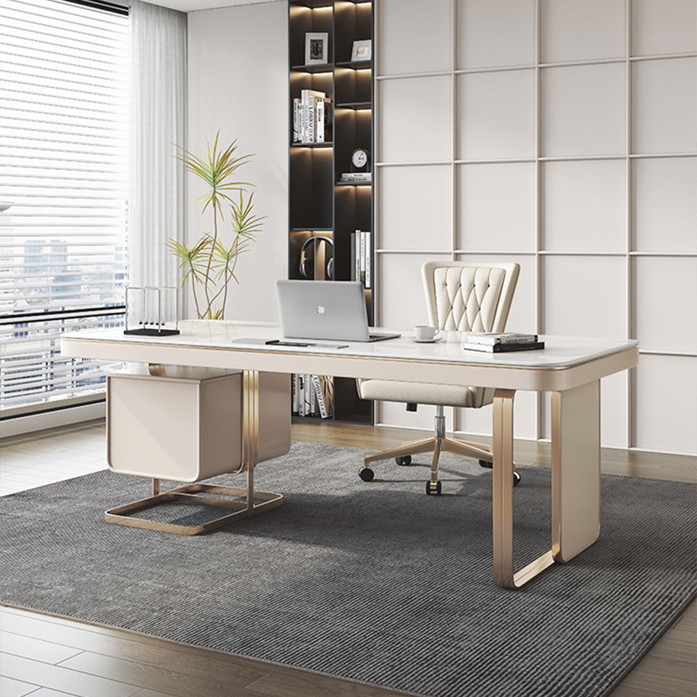 LUXORA WD1017 140/160/180/200cm Length Office Desk Sintered Stone Tabletop