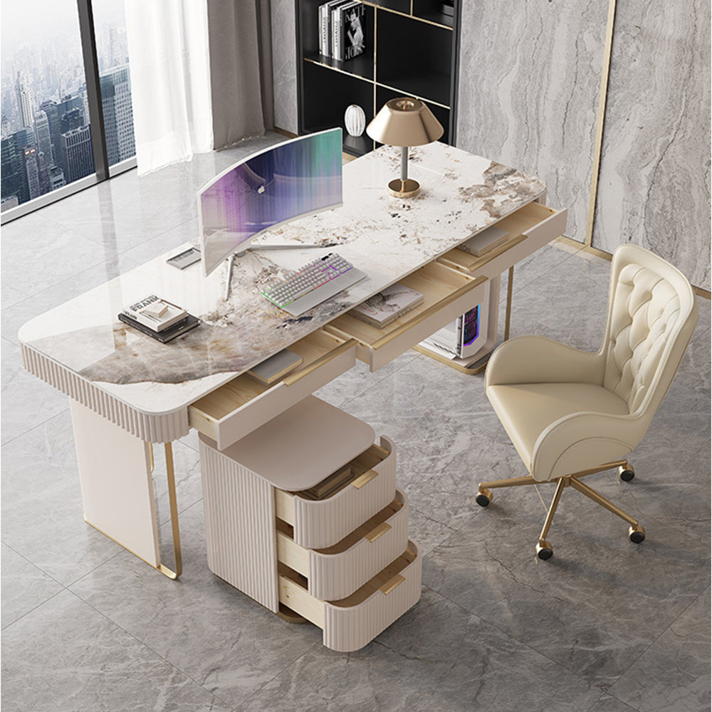 LUXORA WD1021 140cm Length Office Desk Sintered Stone Tabletop
