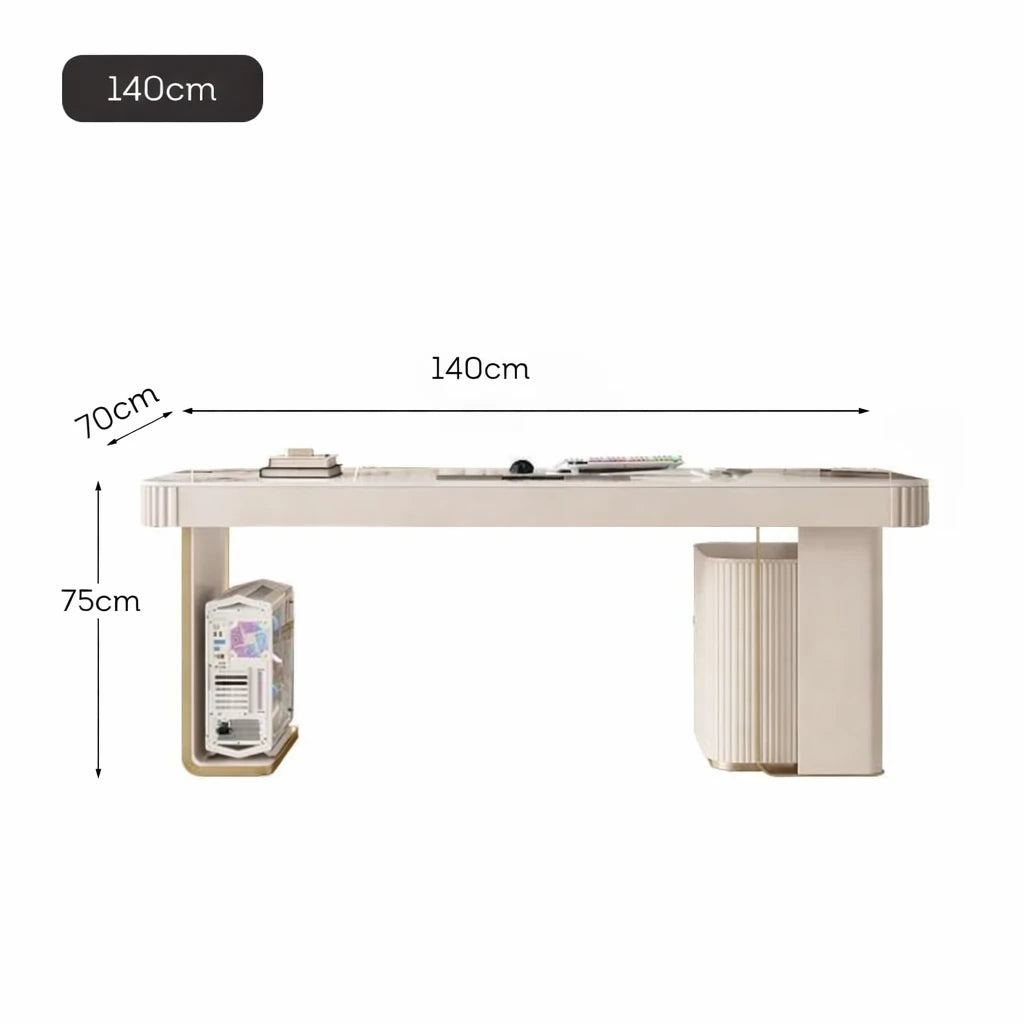 LUXORA WD1021 140cm Length Office Desk Sintered Stone Tabletop
