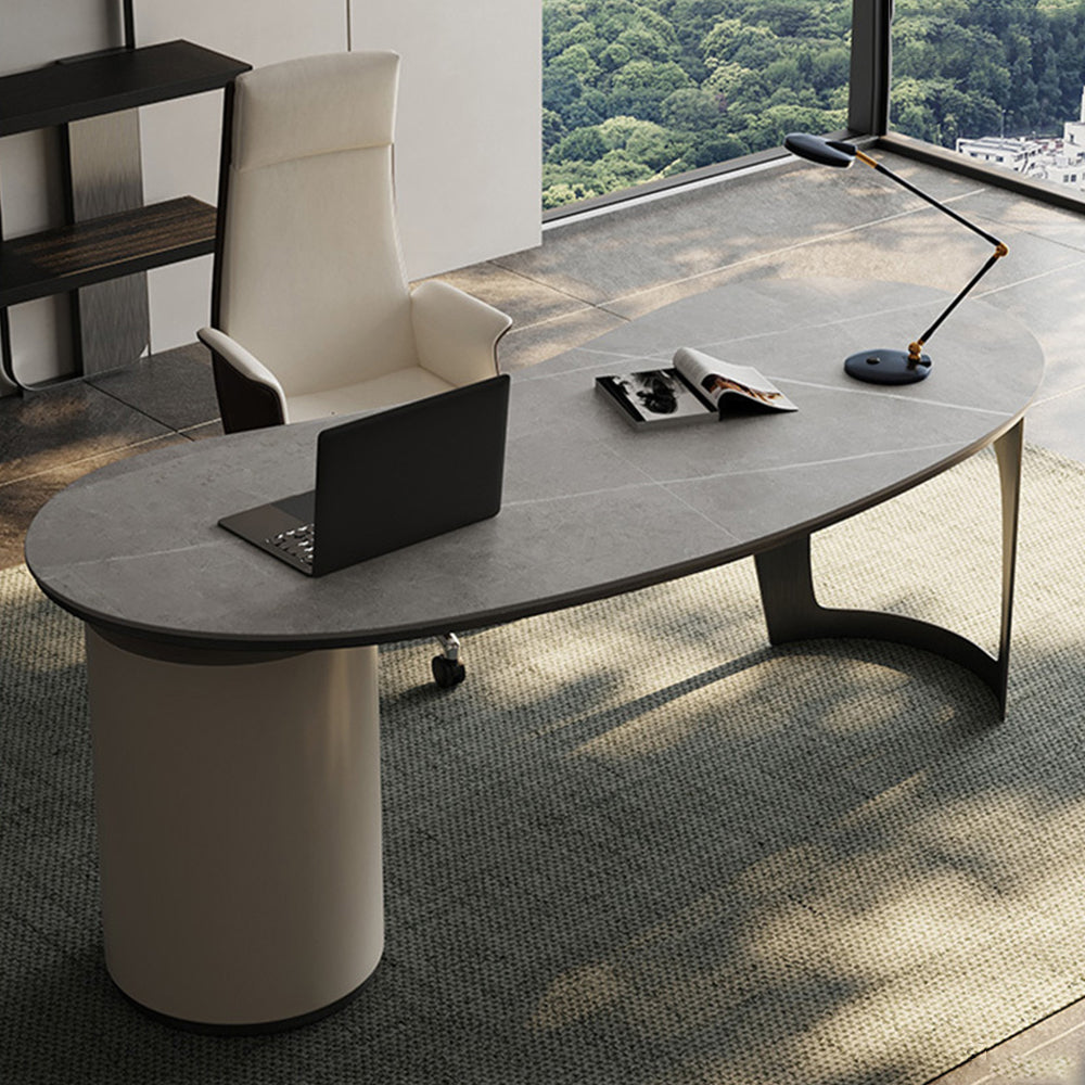 LUXORA WD1024 140/160/180cm Length Office Desk Sintered Stone Tabletop
