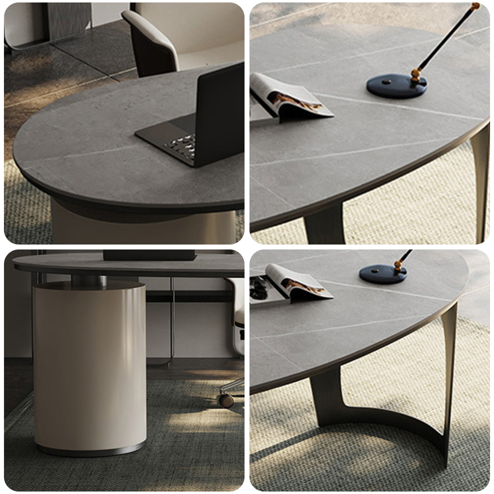 LUXORA WD1024 140/160/180cm Length Office Desk Sintered Stone Tabletop