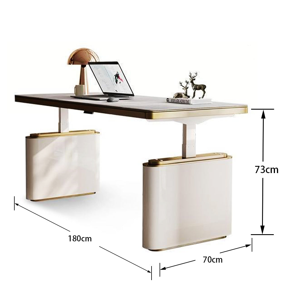 LUXORA WD1034 140/160/180cm Minimalist Style Sintered Stone Electric Height-Adjustable Desk