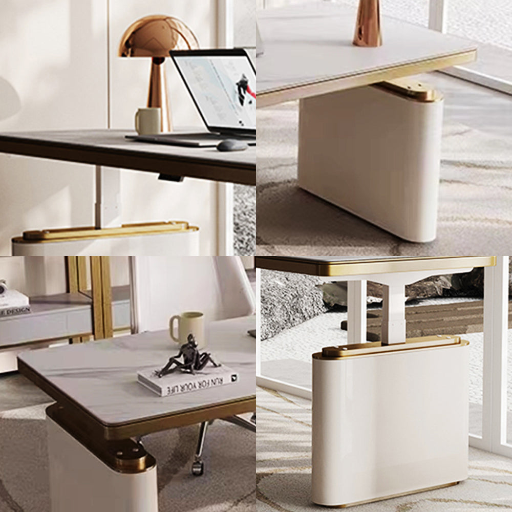 LUXORA WD1034 140/160/180cm Minimalist Style Sintered Stone Electric Height-Adjustable Desk