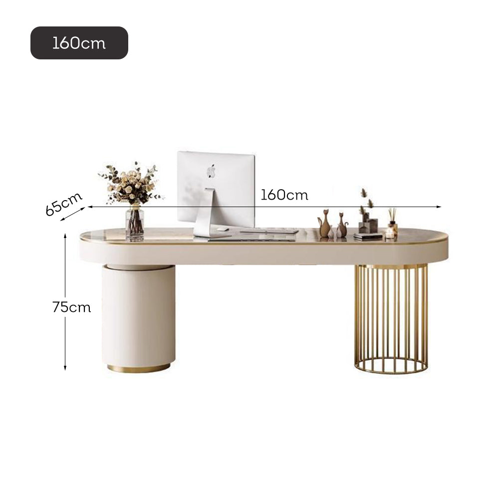 LUXORA WD1036 140/160/180cm Length Office Desk Sintered Stone Tabletop