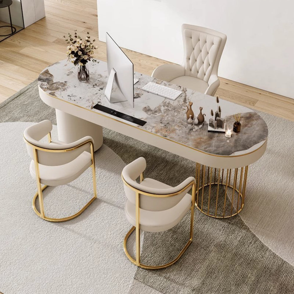 LUXORA WD1036 140/160/180cm Length Office Desk Sintered Stone Tabletop