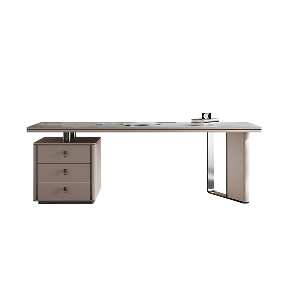 LUXORA WD1037 140/160/180cm Length Office Desk 6mm Thick Sintered Stone Tabletop