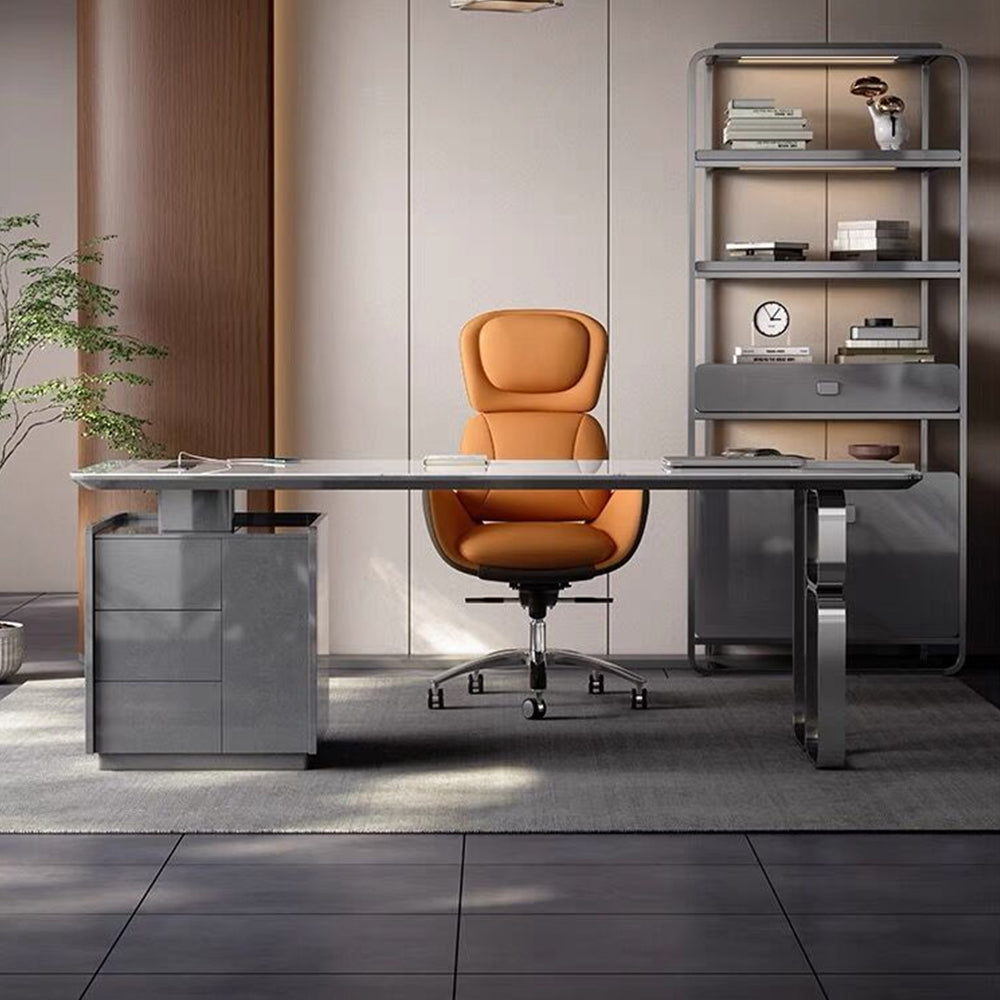 LUXORA WD1038 140/180cm Length Office Desk 6mm Thick Sintered Stone Tabletop