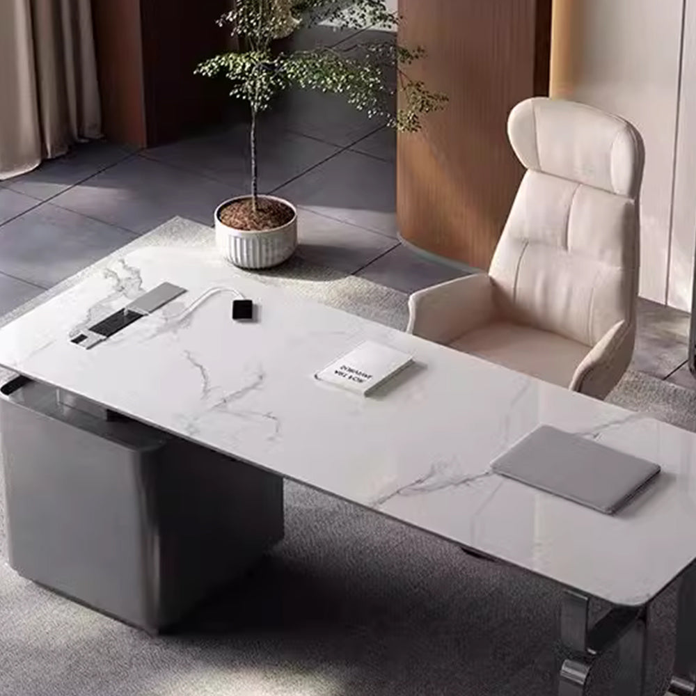 LUXORA WD1038 140/180cm Length Office Desk 6mm Thick Sintered Stone Tabletop