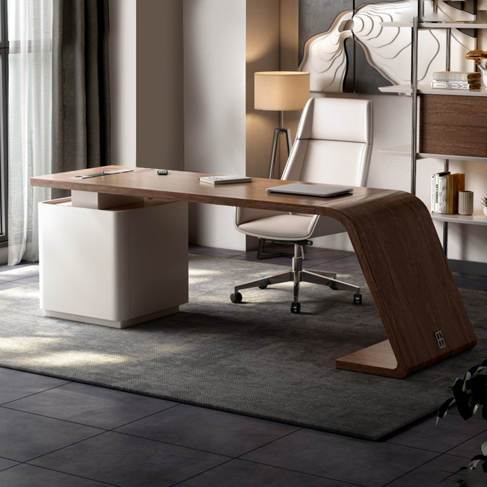 LUXORA WD1039 140/160/180/200cm Length Office Desk With Storage Cabinet