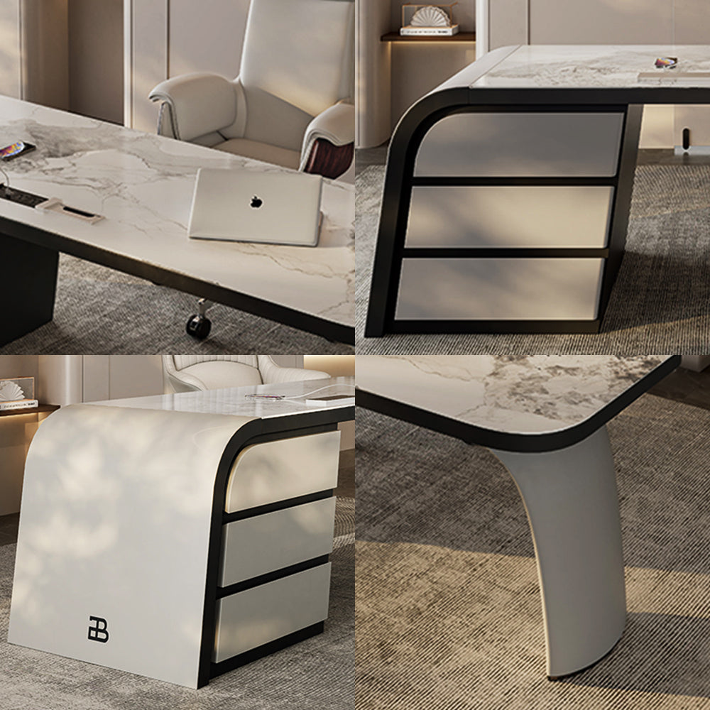 LUXORA WD1041 140/160/180cm Chanel Style Sintered Stone Desk