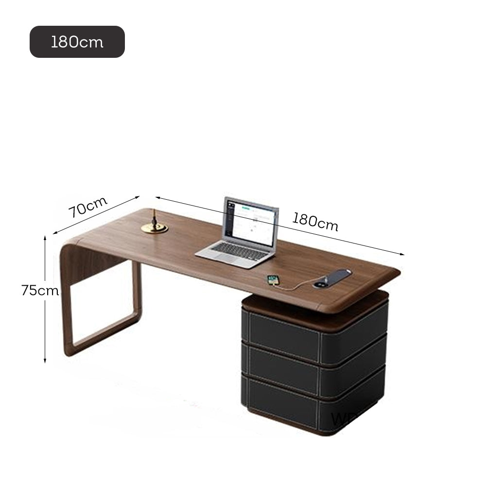 LUXORA WD1042 140/160/180cm Length Office Desk With Storage Cabinet