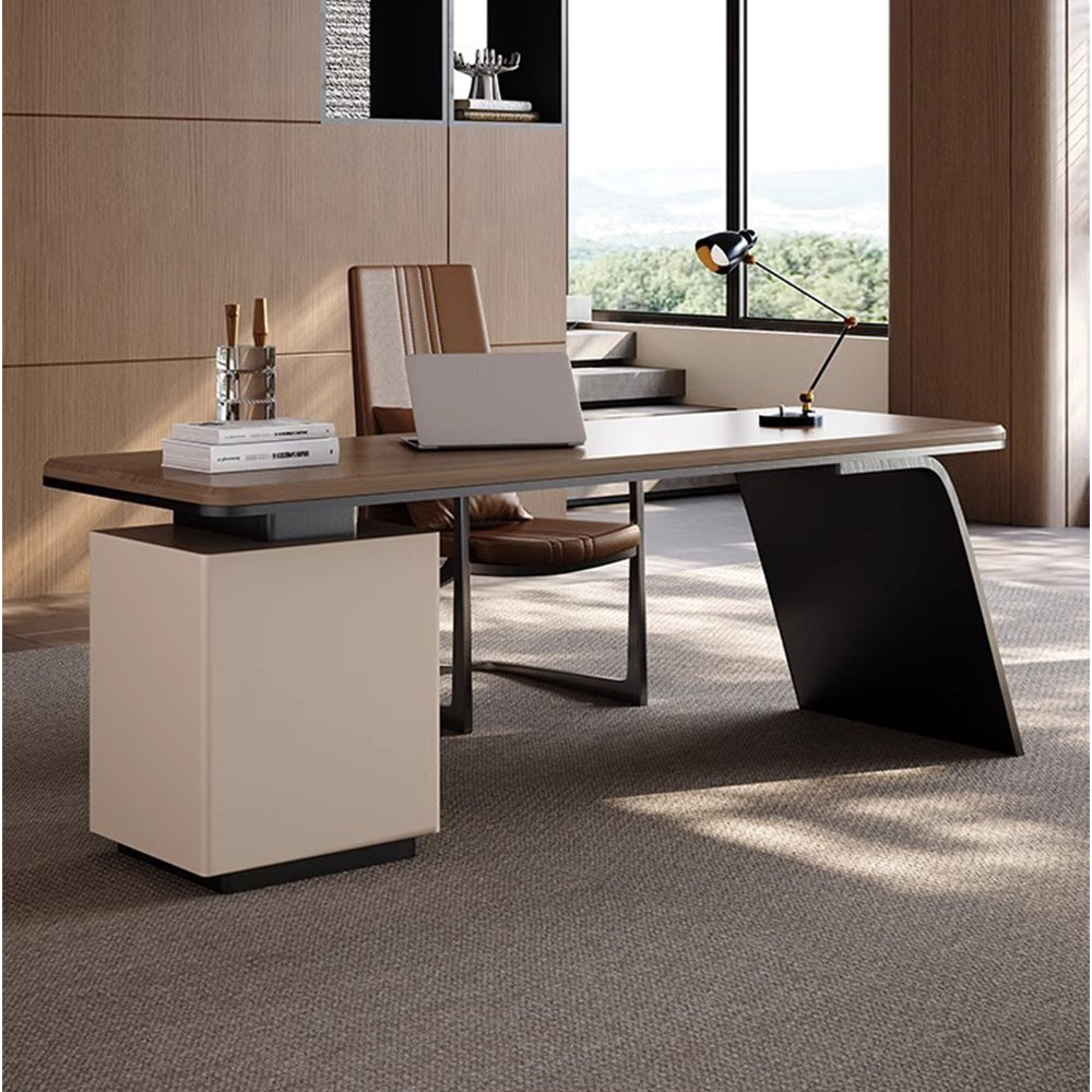 LUXORA WD1043 140/160/180cm Length Office Desk With Storage Cabinet